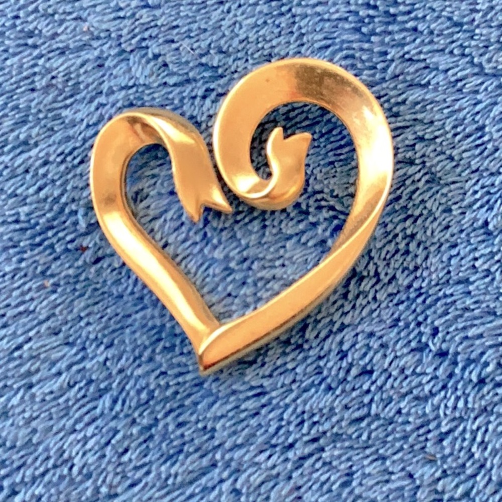 Signed LC Golden HeartBrooch